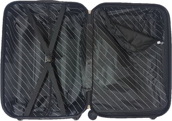 ABS koffer set, 2 delig, 4 wiel (#198) Zwart, 18, 20 inch