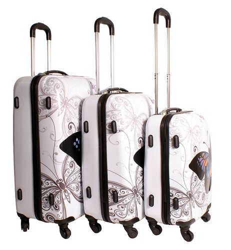 ABS koffer set 3 delig met vlinder print 9006
