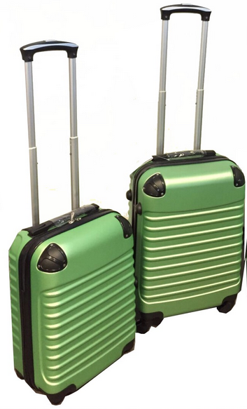 ABS koffer set, 2 delig, 4 wiel (#8008) Groen, 18, 20 inch