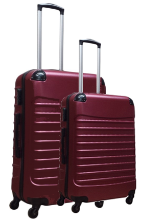 ABS koffer set, 2 delig, 4 wiel (#8008) Bordeaux 18, 20 inch