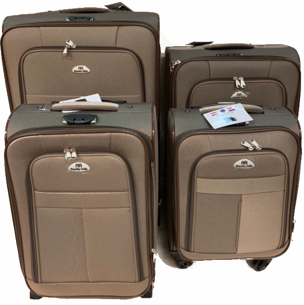 Dubai koffer set, 4 delig, 4 wiel (#629) Kaki, 18, 20, 26, 30 inch