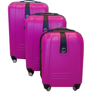 ABS koffer set 3 delig roze 8100