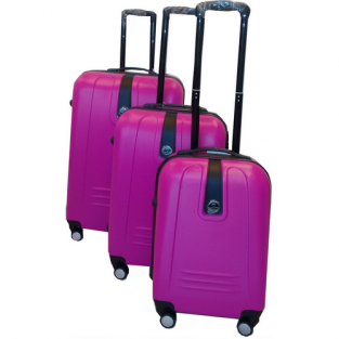 ABS koffer set 3 delig roze 8100