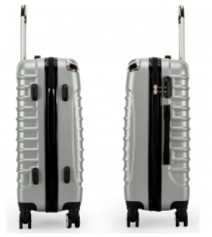 ABS koffer set, 2 delig, 4 wiel (#8008) Zilver/Grijs 18, 20 inch