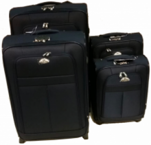 Dubai koffer set, 3 delig, 4 wiel (#629) Zwart, 18, 20, 28 inch
