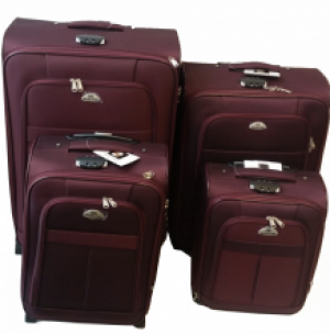 Dubai koffer set, 4 delig, 4 wiel (#629) Wijn Rood, 20, 24, 28, 32 inch