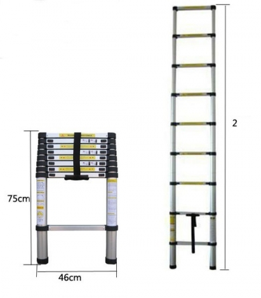 Telescoop ladder 2,60 meter Aluminium