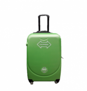 ABS handbagage koffer set. 2 delig, 4 wiel, (8009) groen